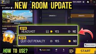 New Headshot & Quit Out Penalty Option in Custom Room - How To Use? Free Fire New Update