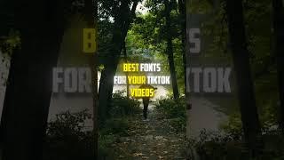 BEST Fonts For YOUR Tiktok Videos  #shorts