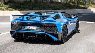 Lamborghini Aventador SV Roadster with Novitec Exhaust  - LOUD Accelerations & Flames !