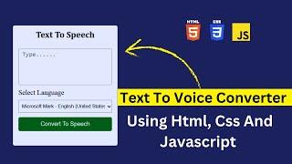 Text To voice Converter Using JavaScript | JavaScript Cool Projects #javascript