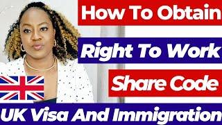 How To Obtain A Right To Work Share Code UK 