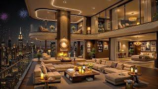 Welcome New Year 2025 in NYC Cozy Balcony Apartment  Relaxing Jazz Background Music for Sleeping