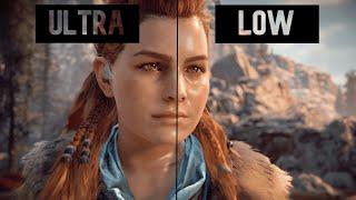 Horizon Zero Dawn Ultra vs Low Graphics | Direct Comparison