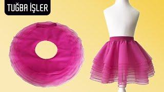 Very Easy Princess Tulle Skirt Cutting and Sewing | Tuğba İşler