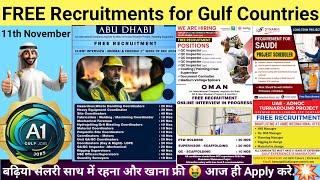 FREE Recruitments for Gulf Countries, Latest gulf jobs today