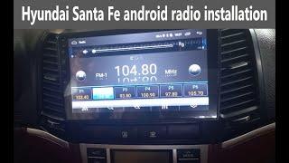 Hyundai Santa Fe 2 Android multimedia and reversing camera installation