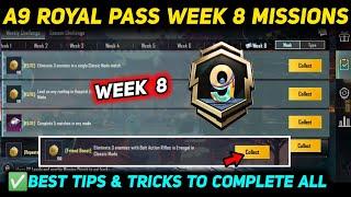 A9 WEEK 8 MISSION  PUBG WEEK 8 MISSION EXPLAINED  A9 ROYAL PASS WEEK 8 MISSION  C7S20 RP MISSIONS