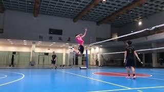 排球後排攻擊  Back row spike in volleyball