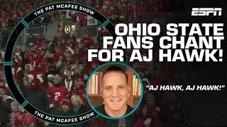 AJ Hawk reacts to fans chanting his name at the Ohio State CFP game ️ | The Pat McAfee Show