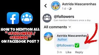 How to mention @followers on facebook post | how to mention @everyone on facebook post comments