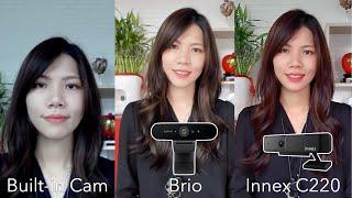 Innex C220 vs Logitech Brio vs Built-in Cam Comparison | FunTech Innovation