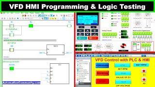 VFD HMI Programming and PLC Logic Testing with Simulator