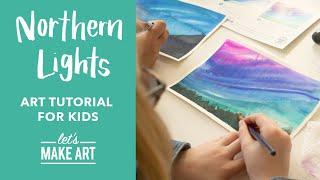 Northern Lights| Free Art Class for Kids by Nicole Miyuki of Let's Make Art