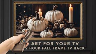 2 Hour TV Art Screensaver 4K Frame TV Hack. Vintage Moody Fall Pumpkins. Autumn Decor. No Sound.