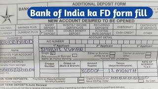 Bank of India ka FD form kaise bhare|| How to fill fixed deposit form in BOI ||