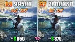 Ryzen 9 9950X vs Ryzen 7 7800X3D - Test in 10 Games