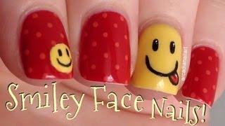 Smiley Face Nail Art   |  ArcadiaNailArt