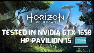 Horizon zero dawn tested in NVIDIA GTX 1650//HP PAVILION ec2008ax