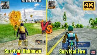 Survival fire battleground 2 vs Survival unknown Battleroyale | Biggest Comparison Ever