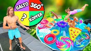 GLÜCKSRAD entscheidet SPRUNG in TRAMPOLIN POOL 2! (mit extremen Badeformen!)