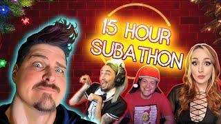 CHRISTMAS 15Hr SUB-A-THON! Gaming w/ GPTV, PatrckStatic, McLaffyTaffy, Friskk & Bird650!