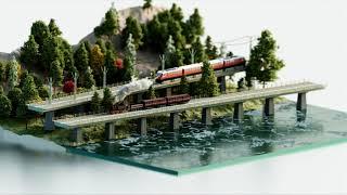 Train diorama presentation - Animation Script Bézier showcase