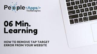 How to remove TAP TARGET Error from your website