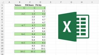 Fill empty cells with the values from above or below in excel