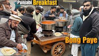 RARE TASTE OF TRADITION- 4 Level Rating PUNJABI BREAKFAST | THATHA BONG PAYE- PAKISTANI STREET FOODS