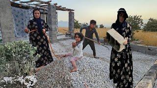 Ali family documentary, building a yard wall, taking care of trees and energizing the house