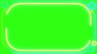 Neon Light Move Border Animation Frame Green Screen