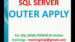 Outer Apply in Sql Server | Difference between Outer Apply and Left Join in SQL