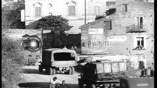 French 2nd Moroccan Division convoy passes through the village of Caiazzo in Ital...HD Stock Footage