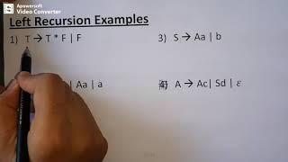 Lec12 Removing Left Recursion in Top Down Parsing