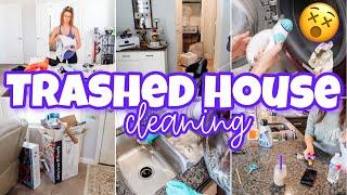 TRASHED HOUSE SPEED CLEANING MOTIVATION | AFTER PARTY CLEAN WITH ME | DEEP CLEAN MY MEESY HOUSE!