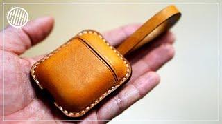 [DIY] Leather Apple AirPods case making / wet forming leather