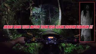 LEWATI PERKAMPUNGAN TERPENCIL PENUH KUBURAN JAM 1 MALAM~SENSASI MOTORAN MASUK HUTAN