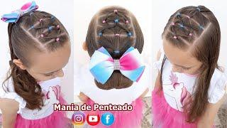 Lindo Penteado com Ligas para Meninas | Cute Hairstyles with Elastics for Girls