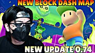 NEW UPDATE STUMBLE GUYS VERSION 0.74  NEW BLOCK DASH MAP IS SPONGEBOB DASH SO COOL BRO