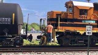 Complete Short Line Railroad Switching Job On I&O Railway!  American Railway Shunting Action!