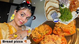 Bread pizza ghar pe bnao  || janmashtami ke tayari shuru || kolkata || alkagarwal