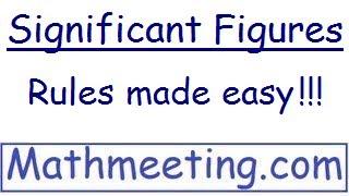 Significant Figures - Rules made easy