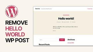 How To Fix & Remove "Hello World" post in WordPress? Beginners Tutorial