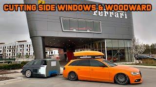 CUTTING SIDE WINDOWS AND GOING TO WOODWARD //  J2 Customs B8 Audi Avant Trailer Ep7
