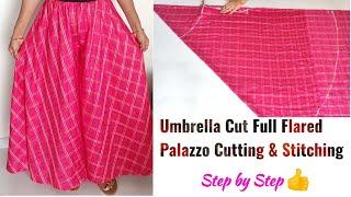 Very Easy Circular Palazzo Cutting and stitching | Umbrella Cut Palazzo Cutting and stitching