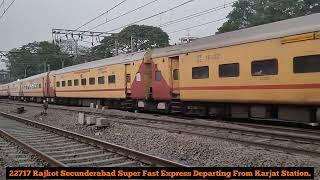 22717 Rajkot Secunderabad Super Fast Express Departing कर्जत स्टेशन || South Central Railways