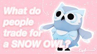 WHAT DO PEOPLE TRADE FOR A RIDE-SNOW OWL? | Roblox Adopt Me | The Secret Doodler