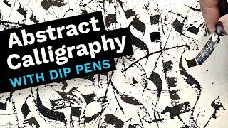 Abstract Calligraphy Writing with Dip Pens: No Planning!
