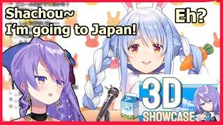 Pekora reacts to Moona finally going to Japan for her 3D!