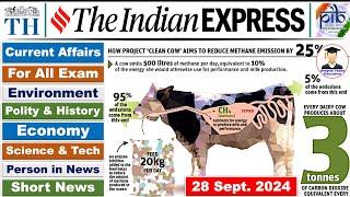 28 September 2024 | Indian Express Analysis | Daily Current Affairs | The Hindu Analysis | PIB News